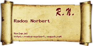Rados Norbert névjegykártya