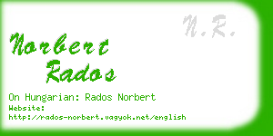 norbert rados business card
